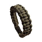 Paracord Bileklik Haki, Unisex, Cobra Model, Dayanıklı El Örgüsü