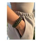 Paracord Bileklik Haki Yeşili Cobra Modeli