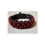 Paracord Cobra Işlemeli Model Ateş Başlatıcı + Pusulalı Survival Acil Durum Bilekliği Siyah - Kırmızı M