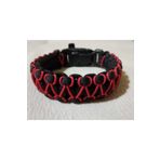 Paracord Cobra Işlemeli Model Ateş Başlatıcı + Pusulalı Survival Acil Durum Bilekliği Siyah - Kırmızı XL
