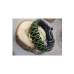 Paracord Cobra Işlemeli Model Ateş Başlatıcı + Pusulalı Survival Acil Durum Bilekliği Siyah- Yeşil M