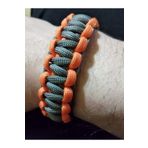 Paracord Survıval Ateş Başlatıcılı Bileklik TURUNCU-GRİ M