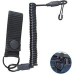 Paracord taktik kordon, polis için Rsg tutucu, spiral anahtarlık, emniyet halatı, elastik emniyet halatı, kamp naylonu, kaybolma önleyici kordon, spiral dalış kablosu, balıkçılık için (siyah)
