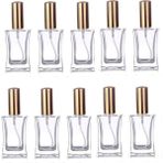 Paradise 10 Adet 50 ml Cam Yeniden Doldurulabilir Sprey Kolonya Boş Parfüm Şişesi Altın Renk Kapaklı