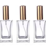 Paradise 3 Adet 50 Ml Cam Yeniden Doldurulabilir Sprey Kolonya Boş Parfüm Şişesi Altın Renk Kapaklı