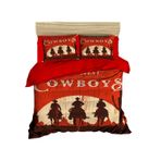 paradise RANFORCE %100 Pamuk 3D Baskılı Kovboy Yatak Vahşi Batı Kovboylar Batı Tarzı Atlar Temalı Yorgan/Nevresim Takımı, Tam/Kraliçe Boy Düz Çarşaf (4 Adet)
