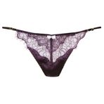 Paradise Silk Bayan İpek Spandex Dantel Tanga Bir Boyut, Mor, Tek Beden