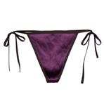 Paradise Silk Kadın İpek Spandex Düşük Yükseliş Yan Kravat Seksi Tanga Bir Boyut, Mor, Tek Beden