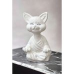 Paradise Work Yoga Yapan Kedi Biblo Meditasyon Kedi Heykeli Ev Dekorasyon - Beyaz