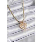 Paradoks Store İtalyan Zincir Zirkon Taşlı Kalp Model Gold Çelik Kolye