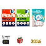 Paraf Yayınları fenomen 8. Sınıf LGS Matematik (A) + Fen Bilimleri (A) Soru Bankası 2 Kitap kronometre ve deneme hediye