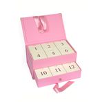 Paranagöre Pembe Renk Advent Calender Kurdeleli Çekmeceli Boş Hediye Kutusu