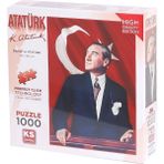 paraply 20728 Atatürk ve Türk Bayrağı 1000 Parça Puzzle -Ks Puzzle Kız Erkek Çocuk Oyuncak Eğitici Oyuncakla - Çok Renkli