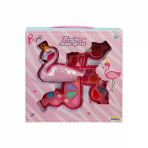 Paraply 2599 Flamingo Şekilli 3 Katlı Makyaj Güzellik Seti Kız Erkek Çocuk Oyuncak Eğitici Oyuncaklar