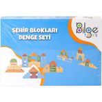 paraply BLG-107A Ahşap Şehir Blok Seti Kız Erkek Çocuk Oyuncak Eğitici Oyuncaklar - Çok Renkli
