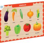 paraply CAAHS-3205 Ca Games Ahşap Sebzeler Bul-Tak Kız Erkek Çocuk Oyuncak Eğitici Oyuncaklar - Çok Renkli
