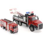 paraply Die Cast Çek Bırak Vinçli Kurtarıcı ve Söndürücü Itfaiye Aracı Kız Erkek Çocuk Oyuncak Eğitici Oyunc - Çok Renkli