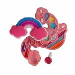 Paraply Gökkuşağı Şekilli 3 Katlı Makyaj Güzellik Seti Kız Erkek Çocuk Oyuncak Eğitici Oyuncaklar