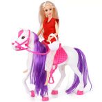 Paraply Jasmine Atlı Bebek Beyaz-Pembe Kız Erkek Çocuk Oyuncak Eğitici Oyuncaklar