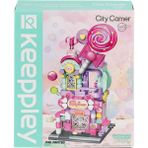 paraply KP28012 Keeppley Candy Shop City Corner Blok Seti -Vagon Life Kız Erkek Çocuk Oyuncak Eğitici Oyunca - Çok Renkli