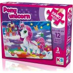 paraply Ks Games Pony Unicorn 12 Parça Jumbo Boy Puzzle Kız Erkek Çocuk Oyuncak Eğitici Oyuncaklar - Çok Renkli