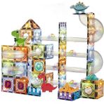 paraply Magnetic Tiles Light Version 108 Parça Kız Erkek Çocuk Oyuncak Eğitici Oyuncaklar - Çok Renkli