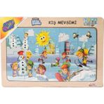 paraply ONY-109-110-111-112 Ahşap Eğitici Çocuk Puzzle -Kış Mevsimi Kız Erkek Çocuk Oyuncak Eğitici Oyuncakl - Çok Renkli
