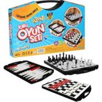 paraply Toru 3 In 1 Çantalı Oyun Seti Satranç-Dama-Tavla Kız Erkek Çocuk Oyuncak Eğitici Oyuncaklar - Çok Renkli