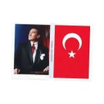 Paras Ticaret 10 Adet Küçük Sticker Mustafa Kemal Atatürk Türk Bayrağı Istikbal Göklerdedir 3 Lü Etiket Seti (Ebat: 16,8 cm x 12 Cm)