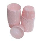 Paras Ticaret 100 Adet Kurdele Desenli Pembe Büyük Boy Pet Kapsül Cupcake Muffin Kek Vb. Kalıbı (Ebat: 6,7 cm x 4 cm x 5 Cm)