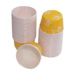 Paras Ticaret 100 Adet Kurdele Desenli Sarı Büyük Boy Pet Kapsül Cupcake Muffin Kek Vb. Kalıbı (Ebat: 6,7 cm x 4 cm x 5 Cm)