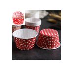 Paras Ticaret 50 Adet Puantiyeli KIRMIZI Büyük Boy Pet Kapsül Cupcake Muffin Kek Vb. Kalıbı (EBAT:6,7CM X4CM X5CM)