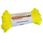 Paraşüt ipi yırtılma Planet MIL-SPEC Commercial Grade Tip III naylon Paracord 100 ft Sarı