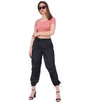 Paraşut Kumaş paçası Lastikli Pantalon (siyah, m)