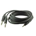 PARCBENY 17526 3.5 MM STEREO ERKEK / 2X6.3 MM MONO GİTAR ERKEK 3 METRE KABLO Seslendirme Kablosu 2*Gitar-3.5mm Stereo Jak