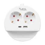 Parcbeny 22917 VEA VE- G1102C 2'Lİ USB + TYPE-C GİRİŞLİ TELEFON STANDLI 1.5 METRE GRUP PRİZ