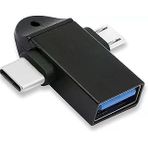 Parcbeny 6549 Micro USB Type-C 3 In 1 Dönüştürücü Çevirici Adaptör Otg USB 3.0 Girişli Type-C - Micro USB Dönüştürücü Aparat