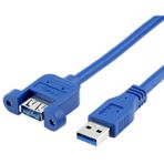 Parcbeny 9847 1.5 Metre Usb 3.0 Panel Tipi Vida Girişli Dişi Erkek Uzatma Kablosu Panele Monte Edilebilir Dişi USB Tip-A Konektör