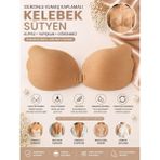 Pareoss Kelebek Model Klipsli Yapışkan Sütyen | Kumaş Kaplamalı Silikon Straplez Görünmez Sütyen | Göğüs Toparlayıcı Dolgunlaştırıcı - 85 cm - Krem - Ten