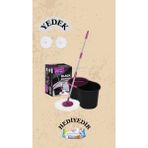 Parex Black Edition Otomatik Temizlik Seti - Kova Mop Seti 2 Adet Yedek Mop Hediyedir - Şeffaf