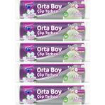 Parex Büzgülü Çöp Torbası Yasemin Kokulu 15'li Orta Boy 55 x 60 cm Beşli Paket
