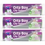 Parex Büzgülü Çöp Torbası Yasemin Kokulu 15'li Orta Boy 55 x 60 cm Üçlü Paket