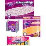 Parex Magic Shine Sünger Klasik Sünger Bulaşık Altlığı ve Mutfak Bezi Paketi