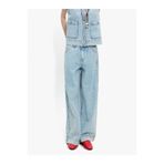 PARFOIS Kadın %100 Pamuklu Geniş Paça Denim Pantolon