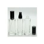 PARFÜM ŞİŞESİ 100 ML (2 ADET) EYFEL SİYAH KAPAK PLASTİK VALF BOŞ ŞİŞE