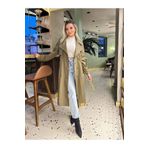 Parille Geniş Kalıp Koyu Haki Astarlı Trençkot