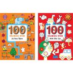 Parıltı Yayınları 100 Eğlenceli Oyun Serisi - 2+ Yaş - Okul Öncesi - 2 Kitap - Set - Çiz - Boya - Bul - Kes - Yapıştır