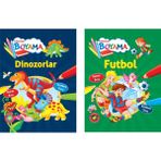 Parıltı Yayınları Eğlendiren Boyama Seti -Futbol+Dinozorlar - 3+ Yaş - Okul Öncesi - 2 Kitap - Set