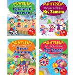 Parıltı Yayınları Muhteşem Çıkartmalar ve Aktiviteler Serisi 4 Kitap - Eğlenceli Sporlar+Kış Zamanı+Yaz Zamanı+Oyun Zamanı - 3+ Yaş - Okul Öncesi - 4 Kitap - Set - Çıkartma - Etkinlik - Bulmaca