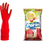 Parin Uzun Konçlu Lateks Bulaşık ve Temizlik Eldiveni, Large, 216 Çift - Renkli
